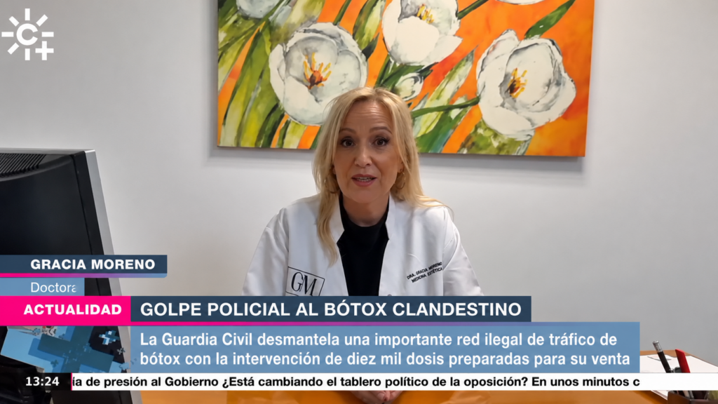 La Dra. Gracia Moreno en Canal Sur hablando sobre los riesgos de la medicina estética sin control médico